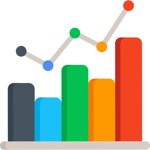 Ein Säulendiagramm mit 5 Säulen und einem ansteigenden Graphen darüber welcher zeigen soll, dass unsere OnlyFans Agentur dir beim Wachstum hilft