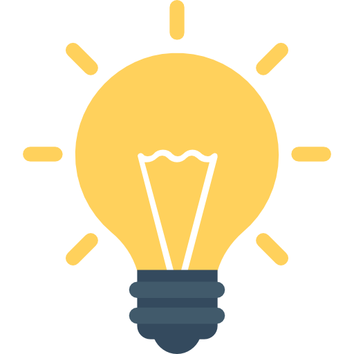 Ein Icon einer leuchtenden Glühbirne, welche zeigen soll, dass unsere OnlyFans Agentur dich inspiriert und motiviert Inhalte zu erstellen